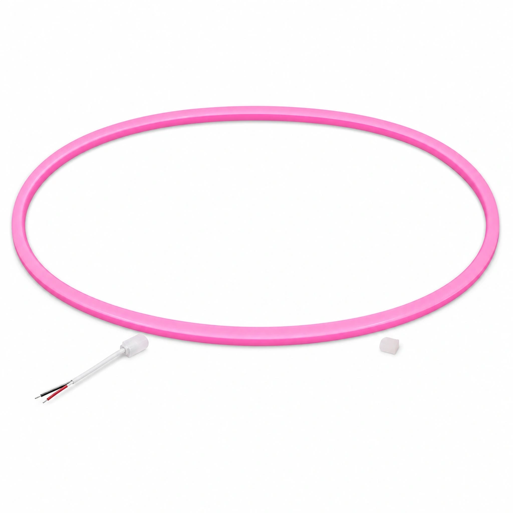 Pembe Neon LED Şerit 12V 3 Metre