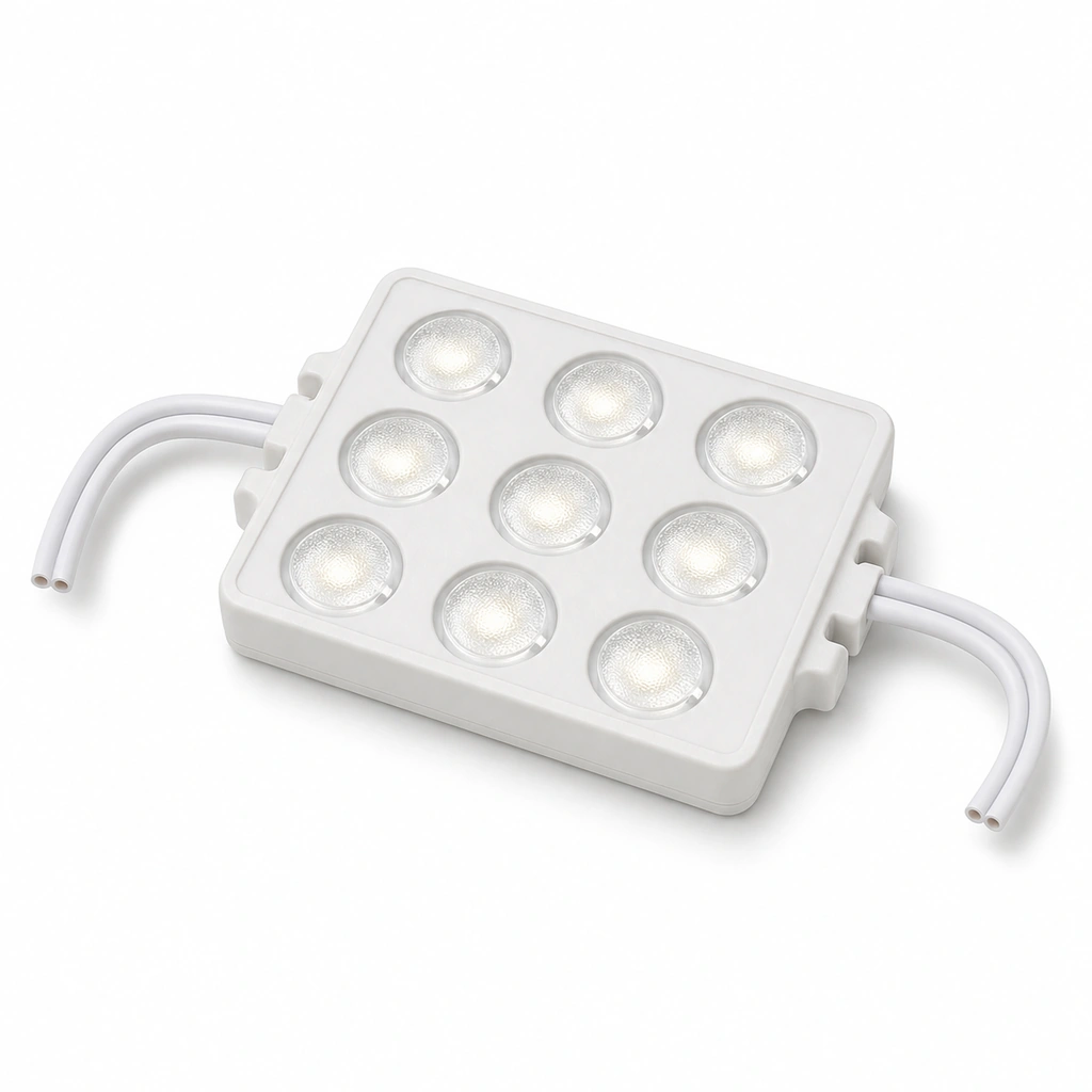 2.4W COB Kare LED Modül - 9 Chip IP67 Beyaz