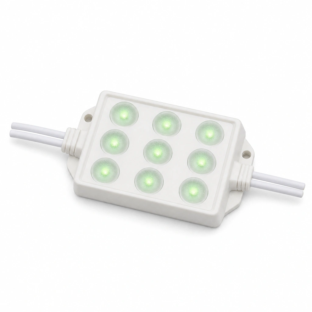 2.4W COB Kare LED Modül - 9 Chip Yeşil IP67