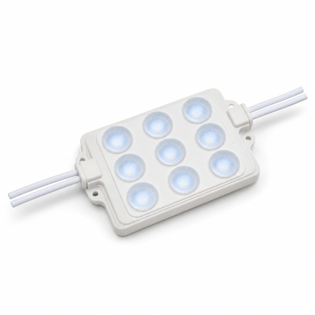 2.4W COB Kare LED Modül - 9 Chip IP67 Mavi