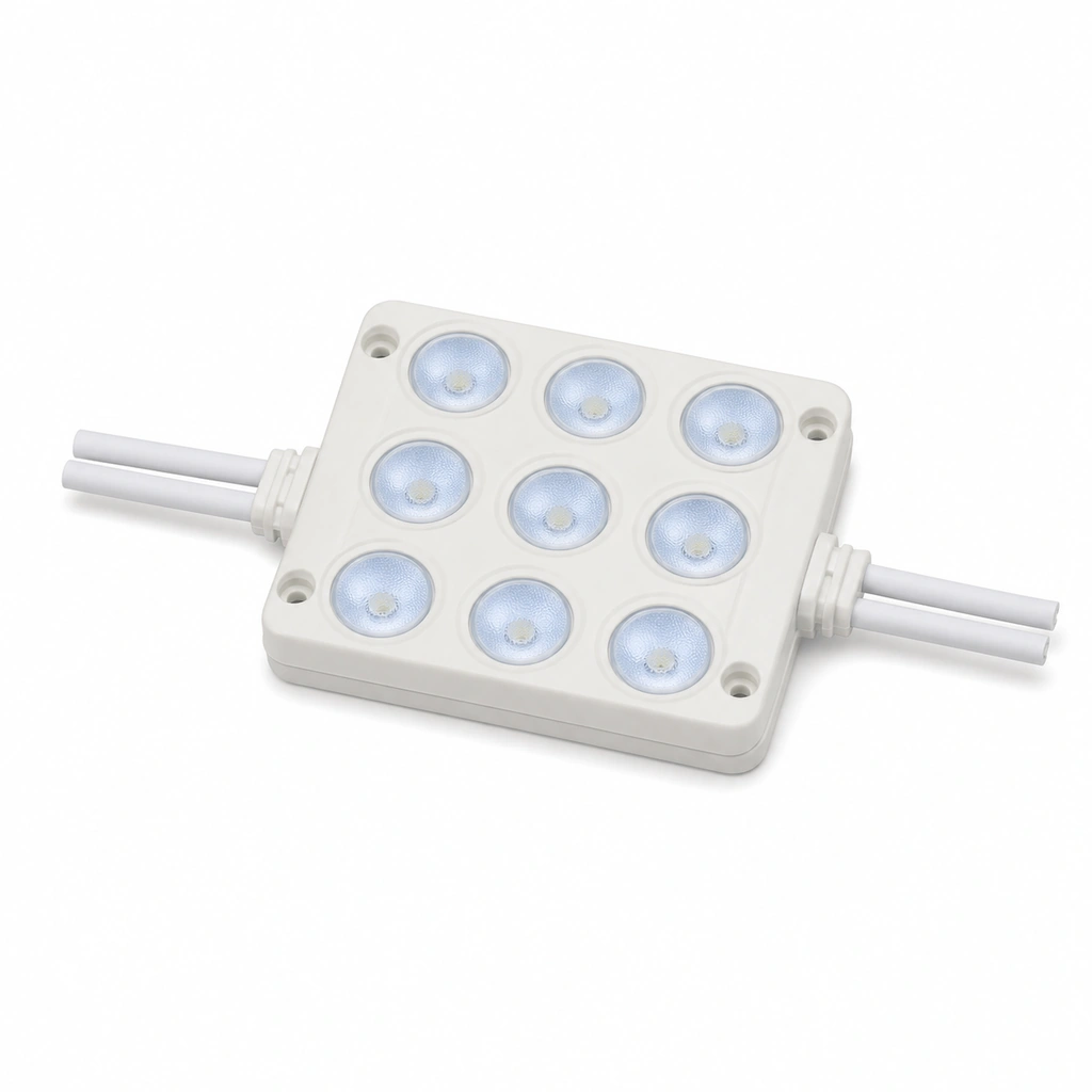 2.4W COB Kare LED Modül - 9 Chip IP67 Mavi
