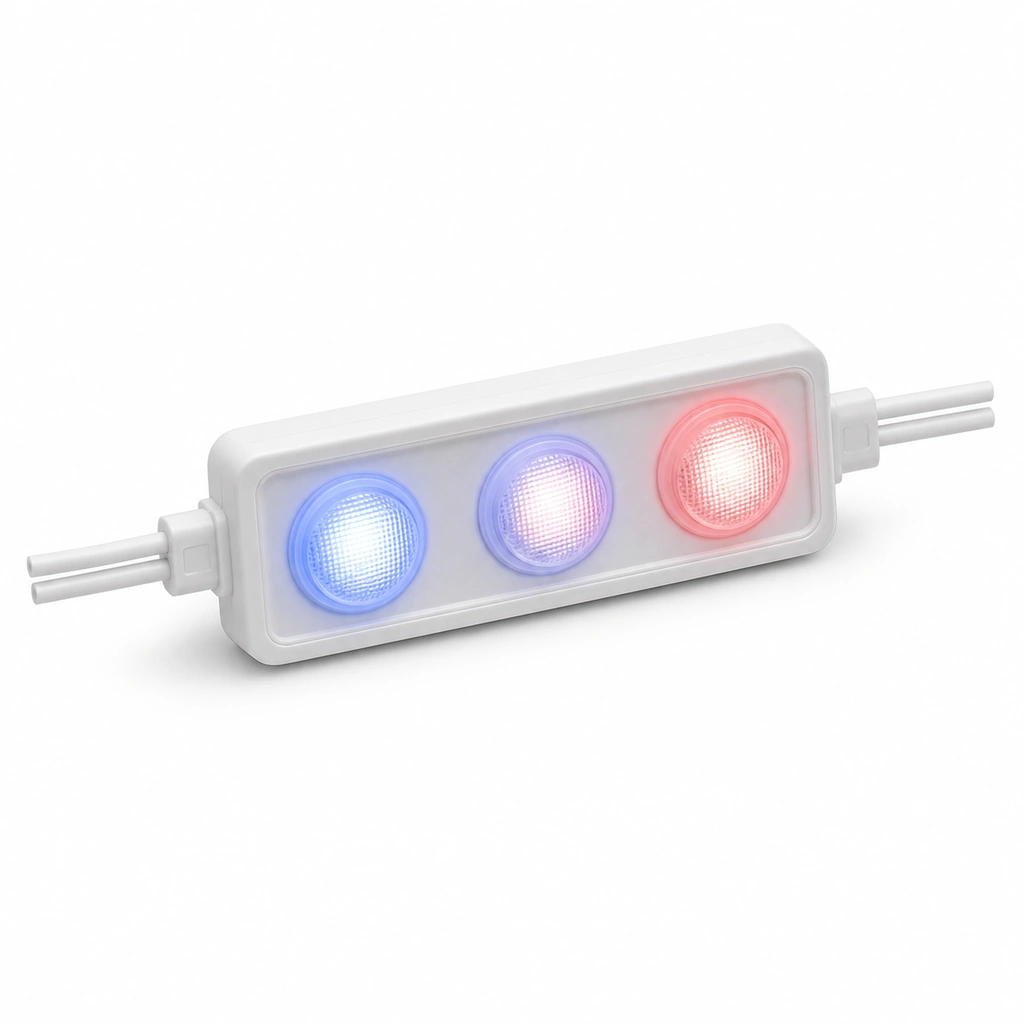 UP 2835 0.6W 12V DC Mavi-Kırmızı Flash LED Modül (65x25mm)