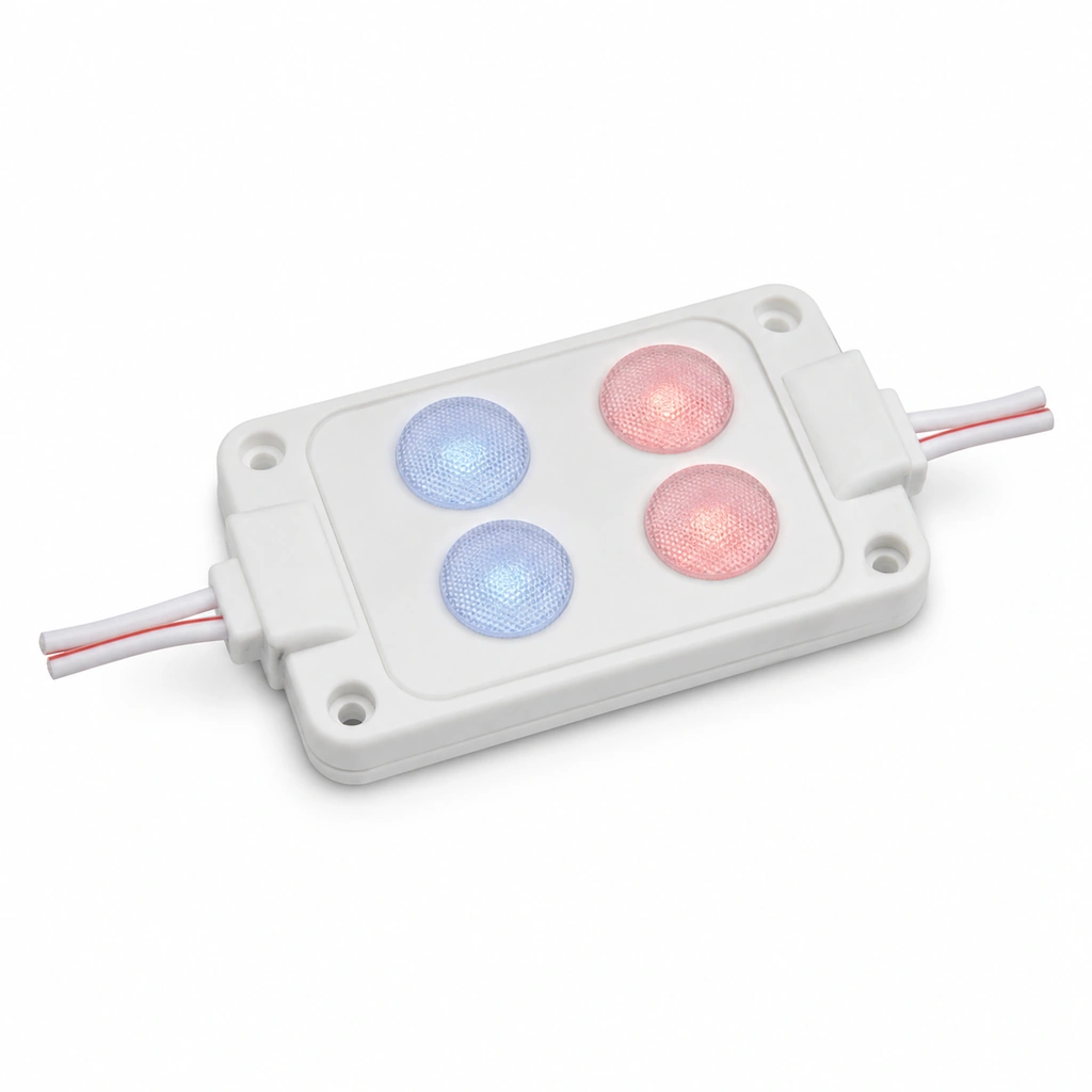 UP 2835 1.2W LED Modül 24VDC Mavi-Kırmızı Flash Animasyonlu 65x38mm