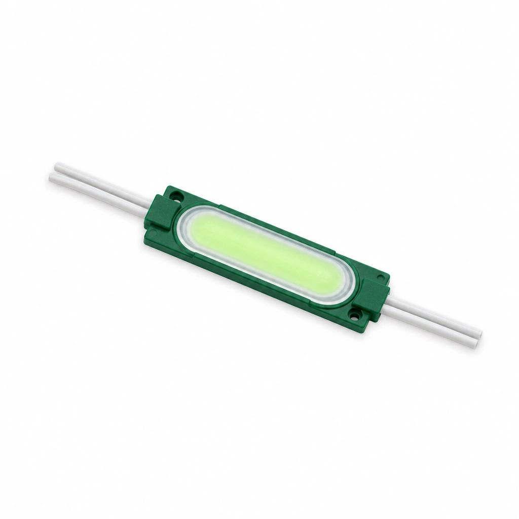 2W COB Lensli LED Modül - Yeşil - 12V