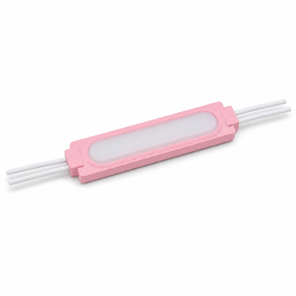 2W COB LED Modül - Lensli, 12V, Pembe