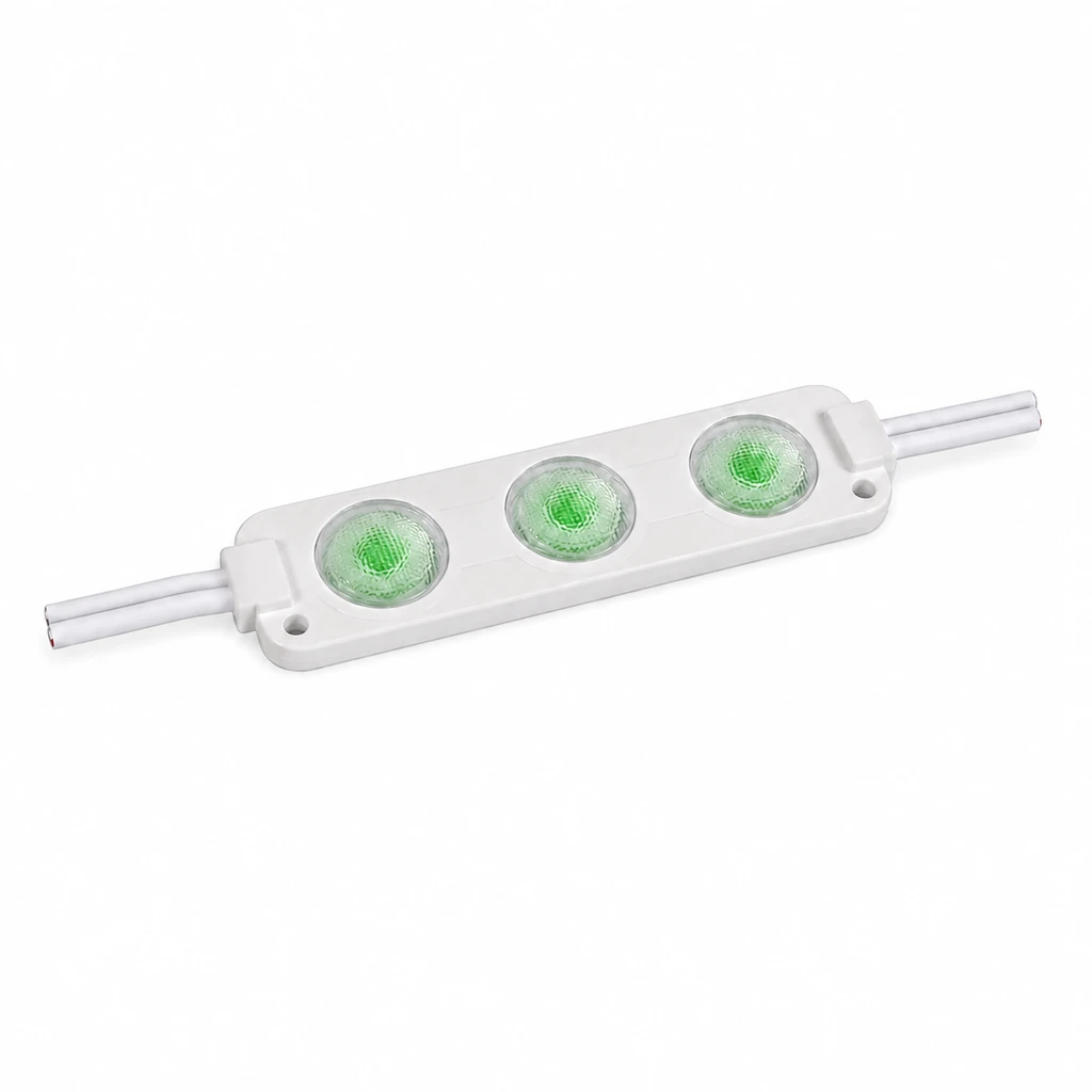 3030-3 Yeşil LED Modül - 3 Lensli 24V