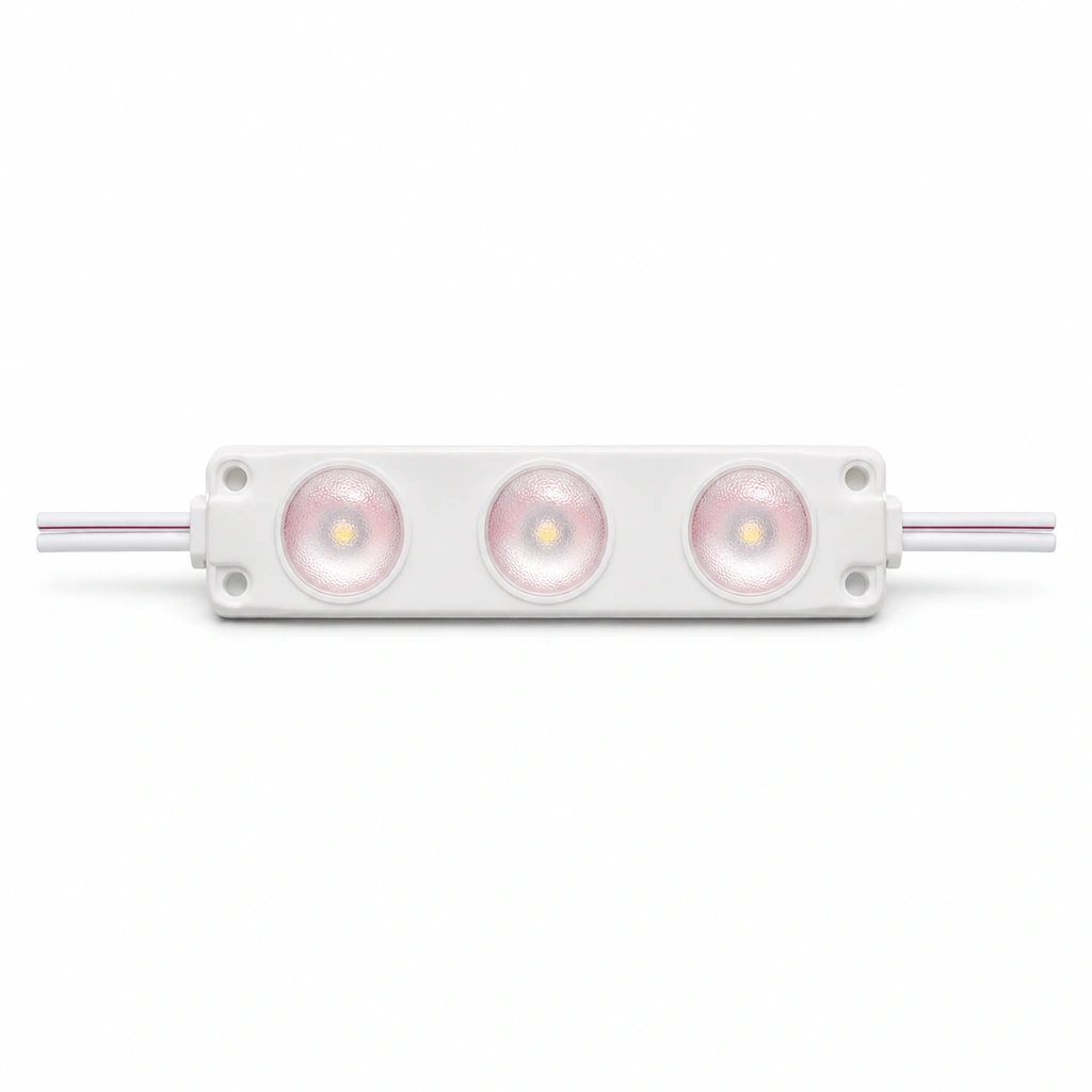 3030-3-W Kırmızı LED Modül - 3 Lensli - 12V