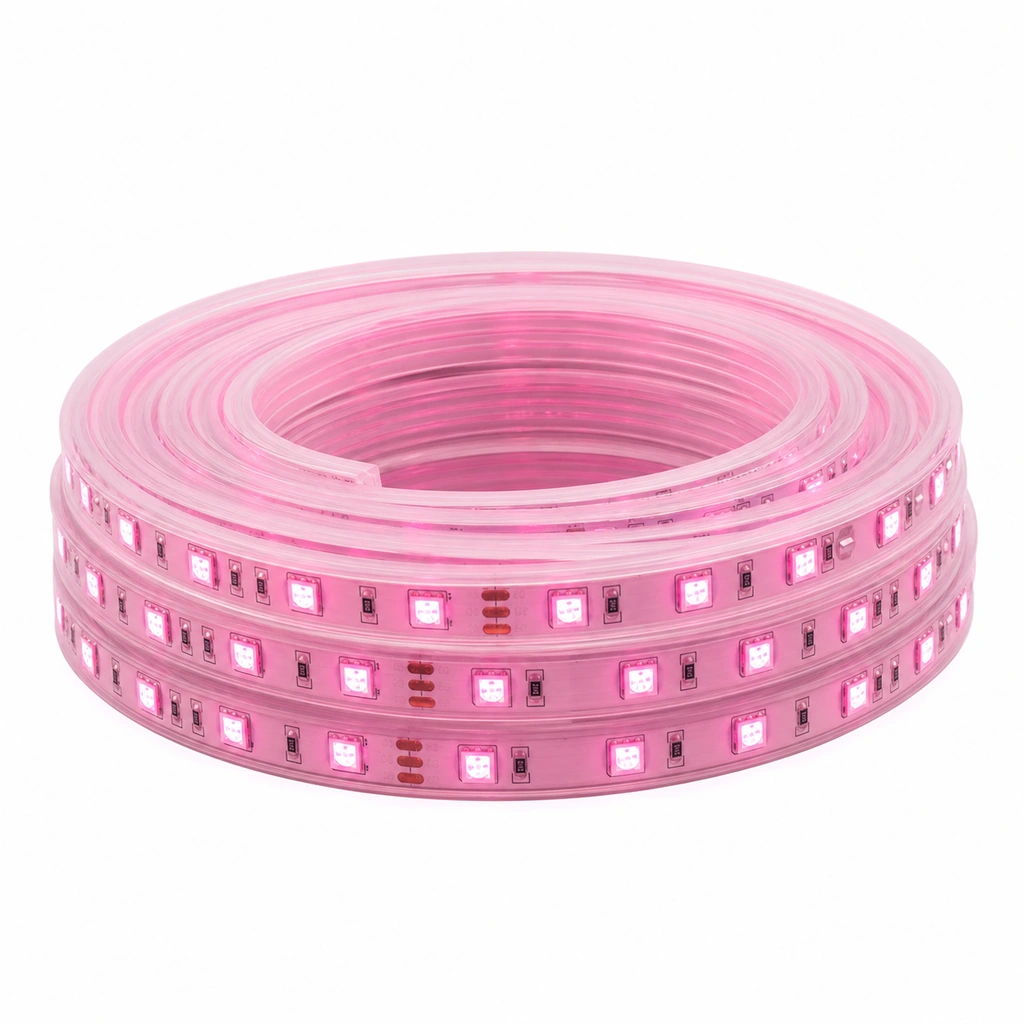 5050 Şerit LED Pembe 12V IP65 60 LED/Metre