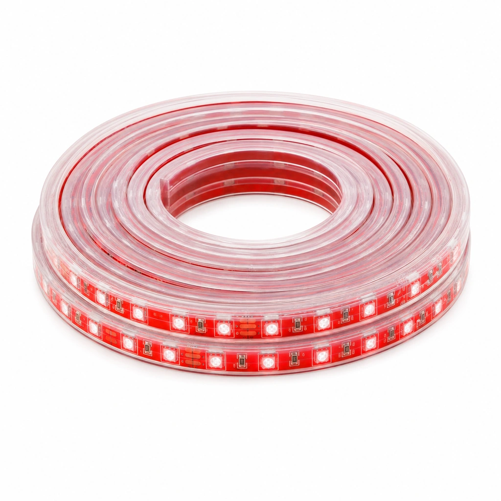 5050 Şerit LED Kırmızı 12V IP65 60 LED/Metre