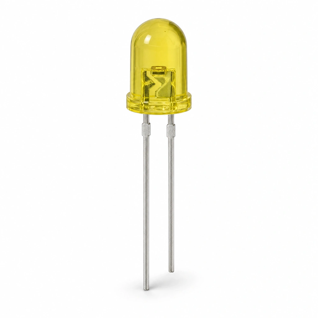 5mm Round Şeffaf Sarı Mum Efektli Flash LED