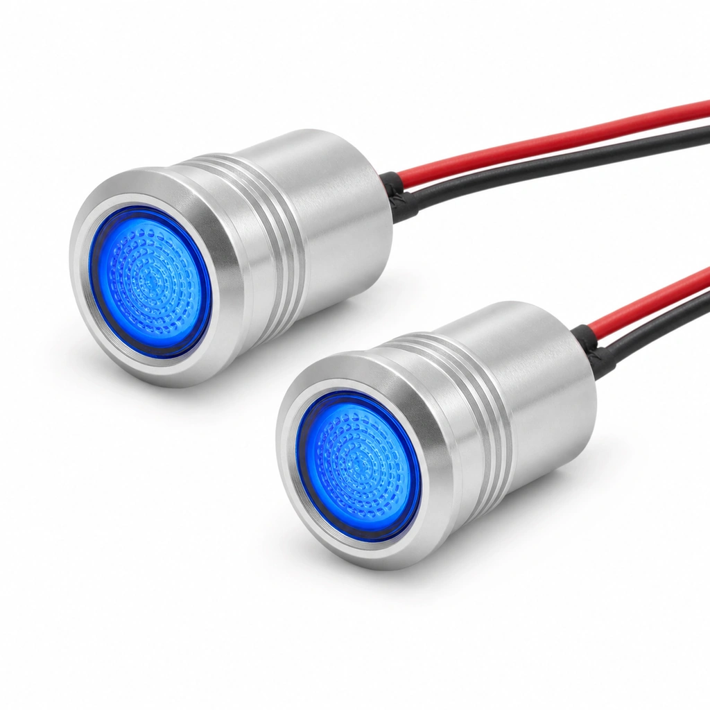 12V 17mm Mavi Kartal Göz LED Araç Aydınlatma Modülü - 2'li Paket