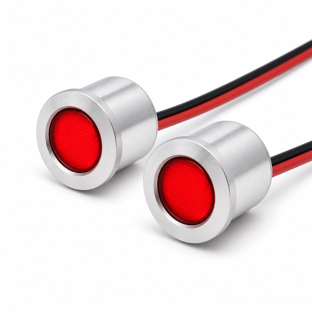 12V 17mm Kırmızı LED Araç Aydınlatma Modülü - 2'li Paket