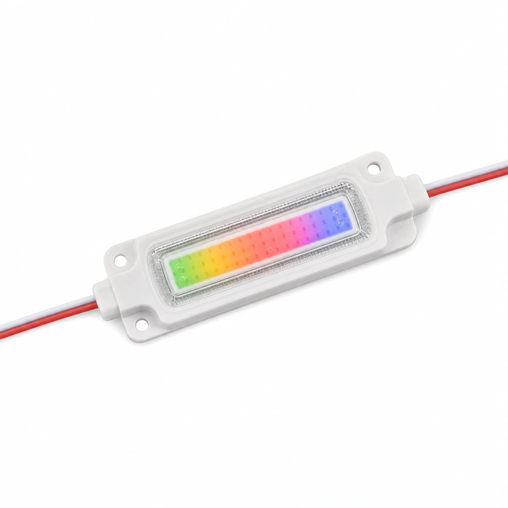 3W COB RGB Pixel LED Modül - Lensli 86x19mm 12V