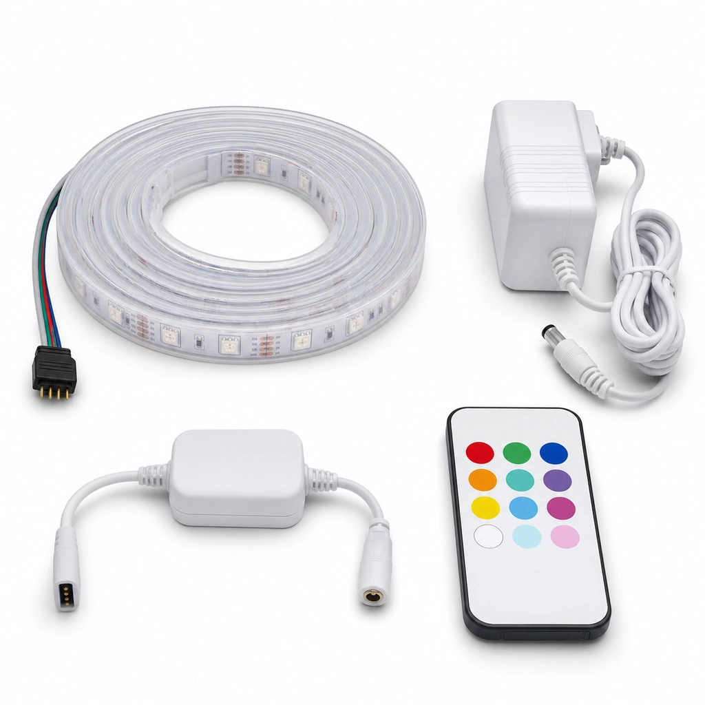 RGB 5050 LED Şerit Seti - IP67 Su Geçirmez, 5 Metre